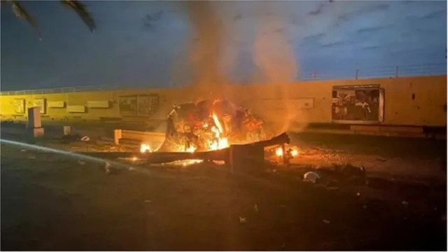 Àjókù iná ṣì wà ní ìta pápákọ̀ òfurufú Baghdad.