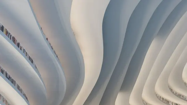 Detalle de libros pintados en el techo.