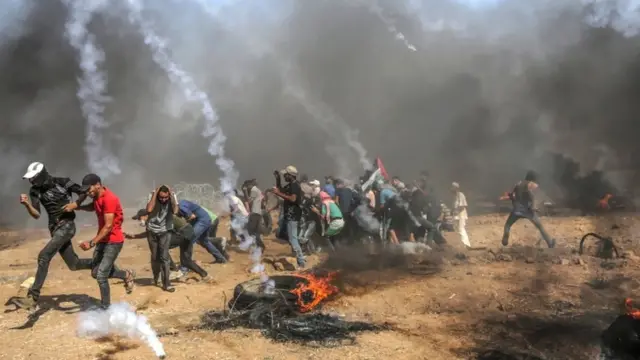 Aksi protes warga Gaza