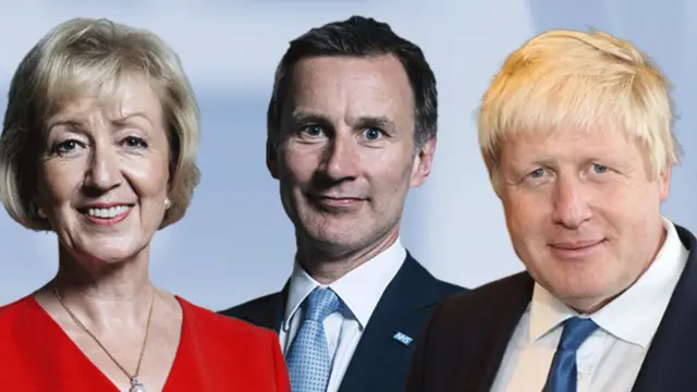 Andrea Leadsom, Jeremy Hunt, Boris Johnson