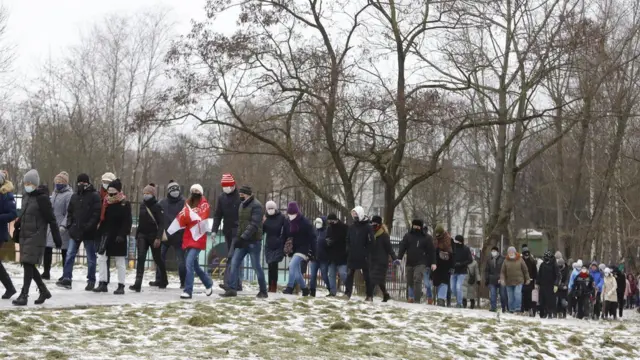 шествие в одном из районов Минска