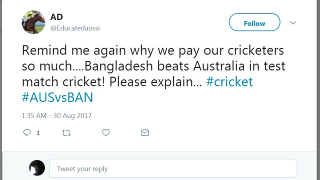 টু্‌ইটারে অস্ট্রেলিয়ান সমর্থকরা তাদের ক্ষোভ ঝাড়ছেন দলের বিরুদ্ধে