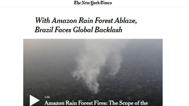 Reportagem do NYT sobre incêndios