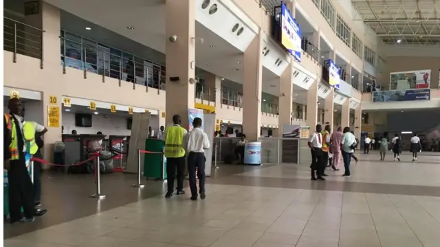 Departure lounge for Lagos Airport