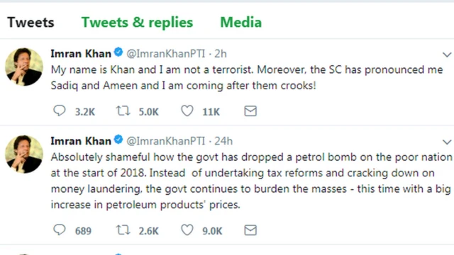 عمران خان کی ٹوئٹ