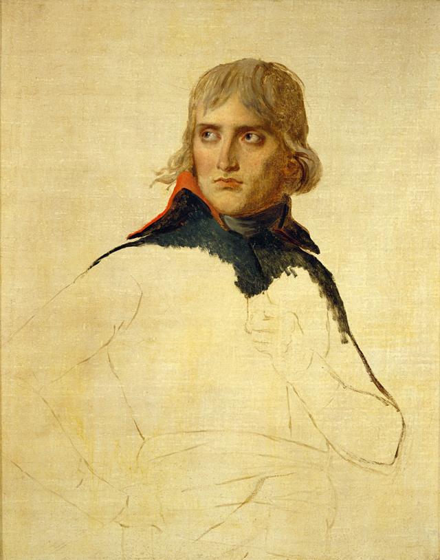 Retrato inconcluso de Napoleón hecho por Jacques-Louis David
