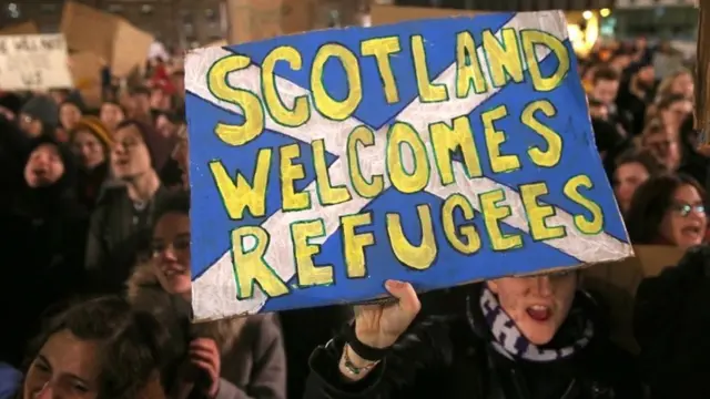 Glasgow, protes, Inggris, Trump