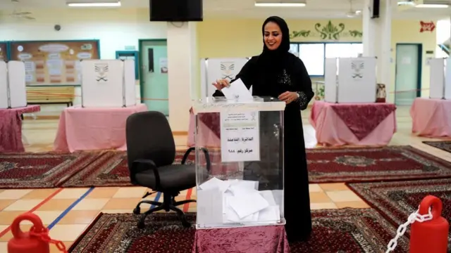 This woman voted for the first time two years ago, when elections were opened to both sexes