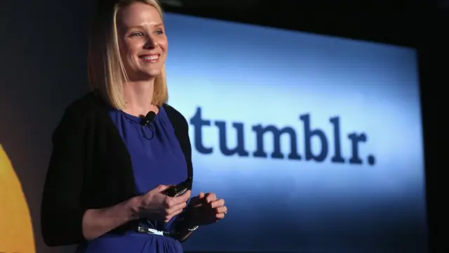 Em 2013 Marissa Mayer anunciou a compra da Tumblr pelo Yahoo