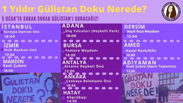 Gülistan Doku için Adalet Komisyonları, çeşitli şehirlerde basın açıklamaları yaptı