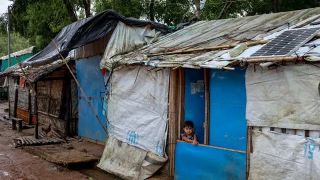 Shops are closed at the Kutupalong Rohingya refugee camp in Ukhiya