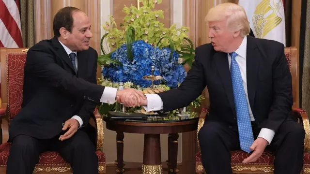 Mısır Cumhurbaşkanı Abdülfettah El Sisi ve ABD Başkanı Donald Trump