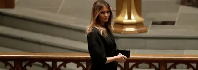 ملانیا ترامپ، همسر دونالد ترامپ، در این مراسم شرکت کرد