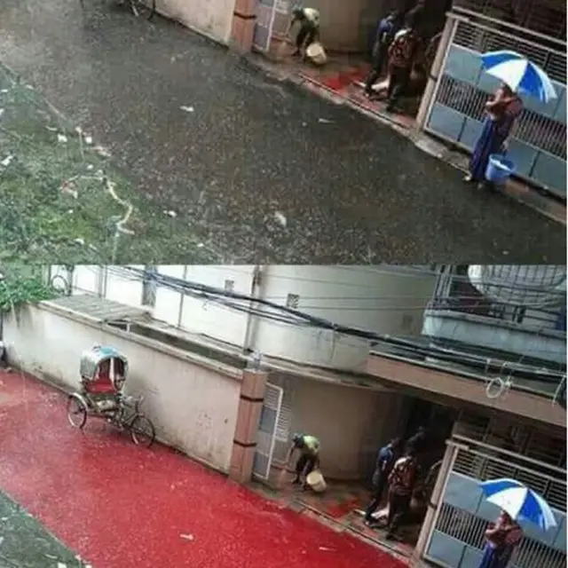 ढाका में बहता ख़ून और फोटोशॉप तस्वीरें
