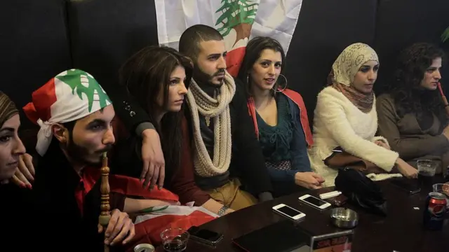 Young people in a cafe in Beirut (file photo)