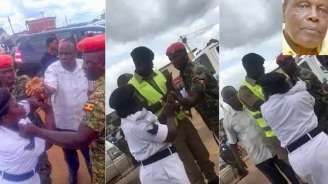 Sajenti Namaganda alidai kuwa alivutwa kooni na kuburuzwa na walinzi wa Meja Generali Matayo Kyaligonza alipowazuwia kuvunja sheria ya barabarani