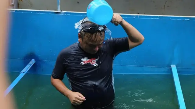 Chuyên gia Nhật Bản trong buổi công bố chất lượng nước sông Tô Lịch sau xử lý bằng công nghệ Nhật Bản