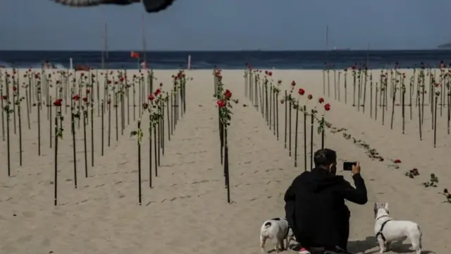 Homenagem a vítimas da covid-19betnacional iosCopacabana