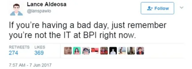 एक खाताधारक का ट्वीट