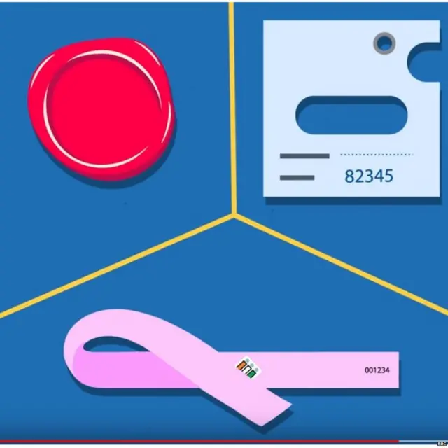 લાખના સીલ, વિશિષ્ટ પટ્ટી તથા પોલિંગ એજન્ટ્સની સહીની તસવીર