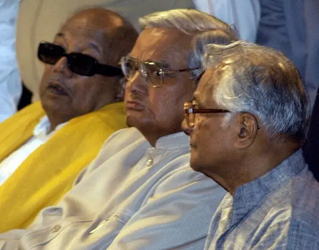 ஜார்ஜ் பெர்ணான்டஸ், வாஜ்பேயி, கருணாநிதி.