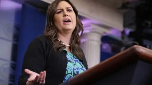 વાઇટ હાઉસનાં પ્રવક્તા સારા સૅન્ડર્સની તસવીર