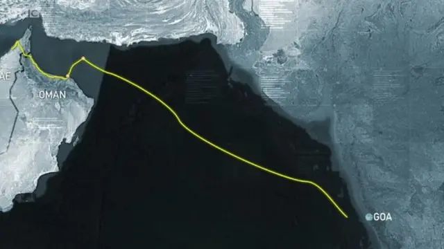 ඉන්දීය වෙරළේ සිට කිලෝමීටර 80 ක් (සැතපුම් 50ක්) ඔබ්බෙන් ෂෙයිඛා ලතිෆා නිරීක්ෂණයට ලක්ව තිබේ.