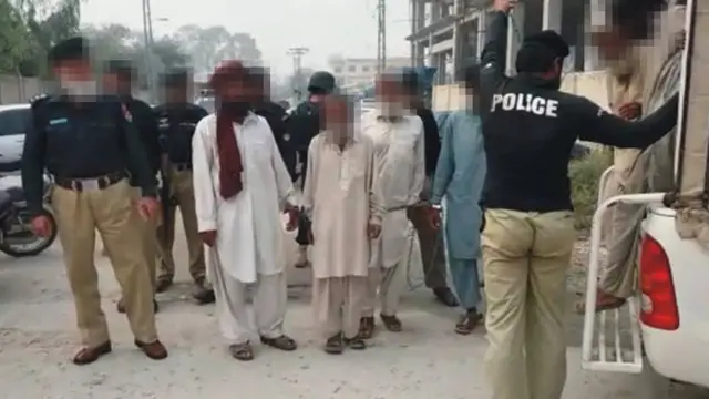 The alleged culprits pictured in police custody