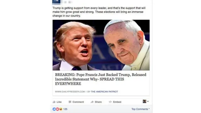 Tin vịt đăng trên Facebook