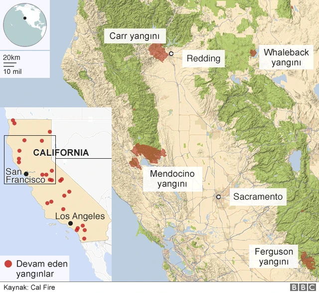 California'da yangınlar