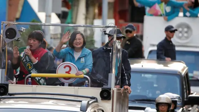 爭取連任的台灣現任總統蔡英文