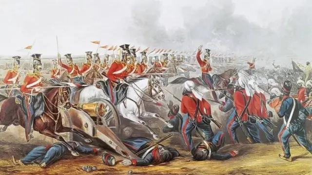سنہ 1846 میں علی وال کے مقام پر انگریزوں اور سکھوں کی جنگ کا منظر