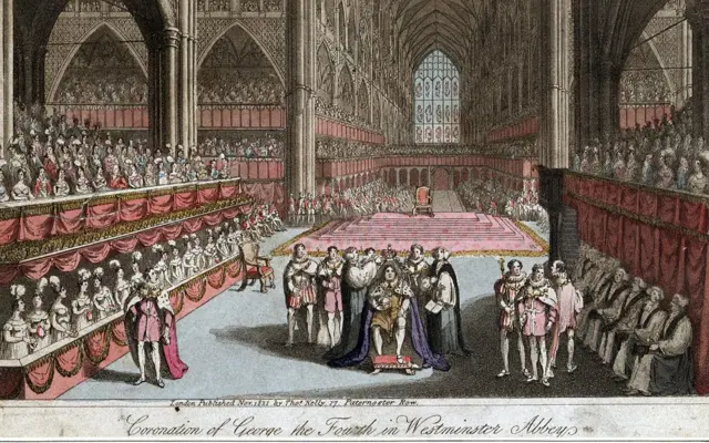 Coronación de Jorge IV (1762 - 1880), en Westminster Abbey.