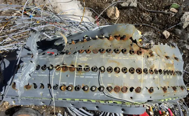 El panel de control de temperatura del avión de Eastern Airlines.