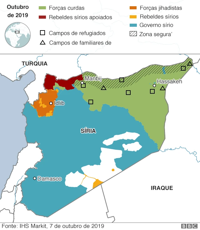 mapa da fronteira Síria-Turquia