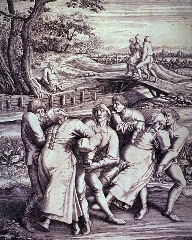 Brojni primeri „plesne kuge" zabeleženi su u Evropi tokom srednjeg veka i ranog modernog doba