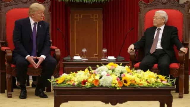 Tổng Bí thư Nguyễn Phú Trọng tiếp Tổng thống Mỹ Donald Trump ở Hà Nội tháng 11/2017