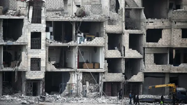 Doğu Guta'da yıkılmış binalar