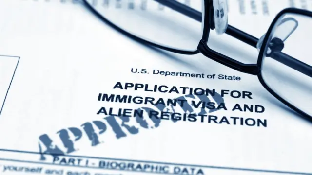 Una forma de solicitud de visa