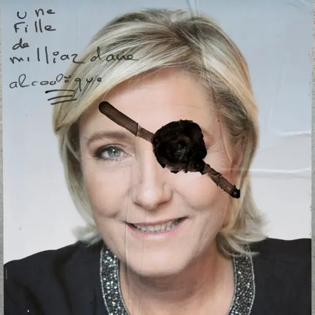 Cartel de la campaña de Marine Le Pen