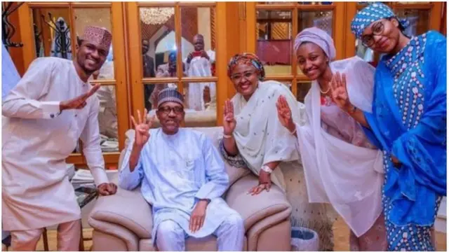 Aarẹ Muhammadu Buhari, aya atawọn ọmọ rẹ