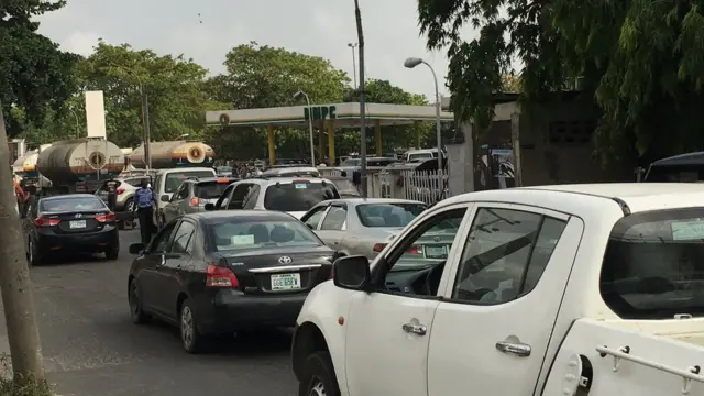 NNPC filling station with fuel line