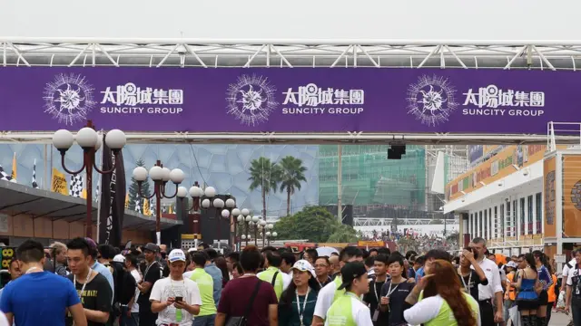 澳门格兰披治大赛车会场的太阳城集团广告（21/11/2015）