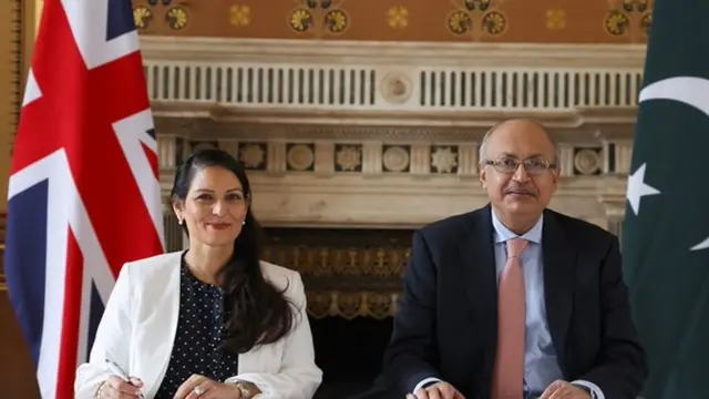 Home Secretary Priti Patel and Interior Secretary Yousaf Naseem Khokhar