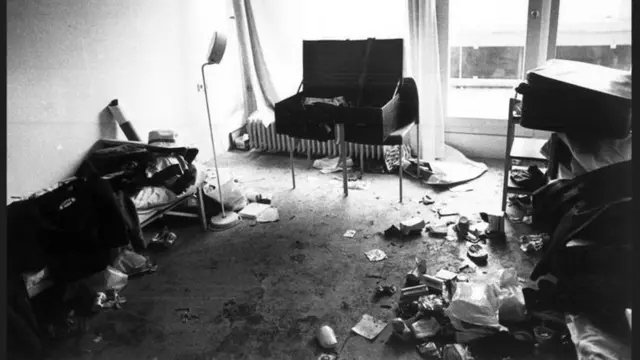 उस कमरे का दृश्य, जहां चरमपंथियों ने खिलाड़ियों को बंधक बनाया था.