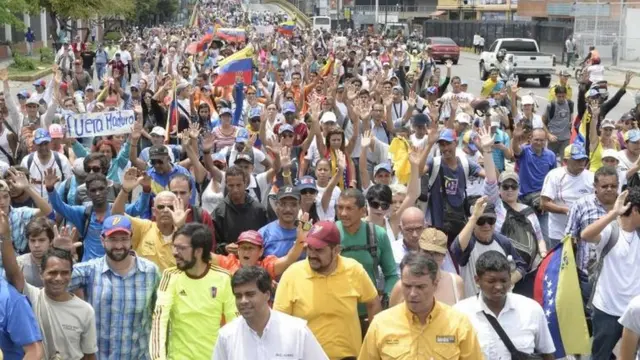Protesta en contra del gobierno de Venezuela.