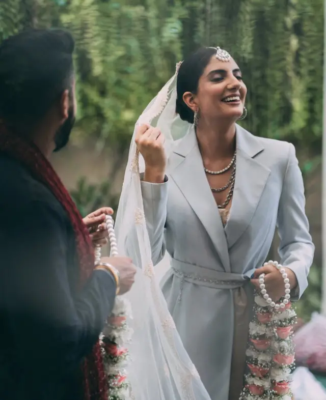 Sanjana Rishi and Dhruv Mahajan at their wedding