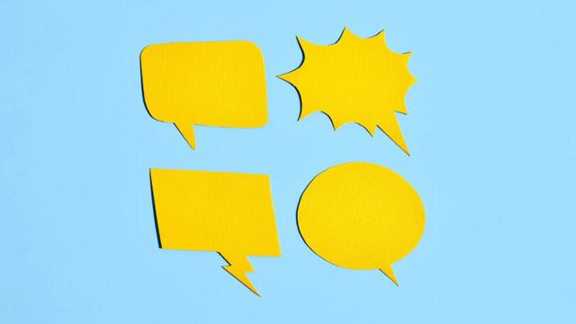 Ícones de balão de conversa que remetem a uma discussão