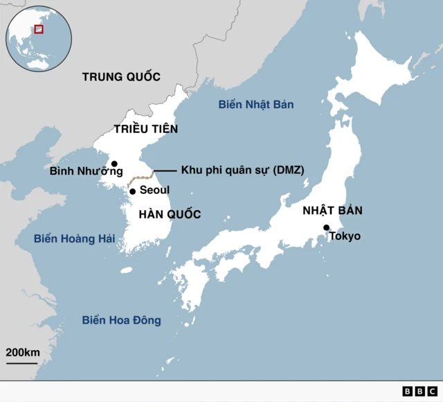 Bản đồ Triều Tiên, Hàn Quốc, Nhật Bản