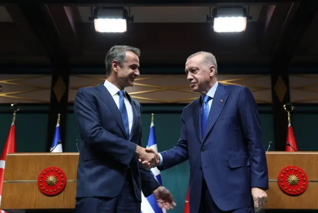 Recep Tayyip Erdoğan ve Kyriakos Mitsotakis